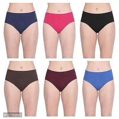NEST Glory Latest Women's Brief 100% Cotton Hipster Panty Inner wear Combo (Pack of 6)