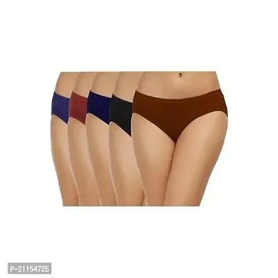 NEST Glory Latest Women's Cotton Brief for Girls in 5 Different Colors Black and Maroon(Pack of 5)-thumb0
