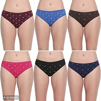 NEST Glory Women's Brief 100% Cotton Hipster Panty Inner wear Combo (Pack of 6)