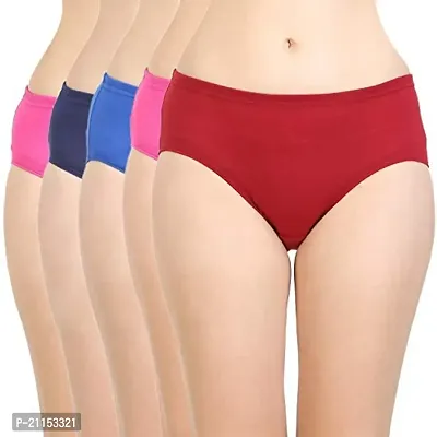 NEST Glory Latest Women's Cotton Brief for Girls in 5 Different Colors (Pack of 5)