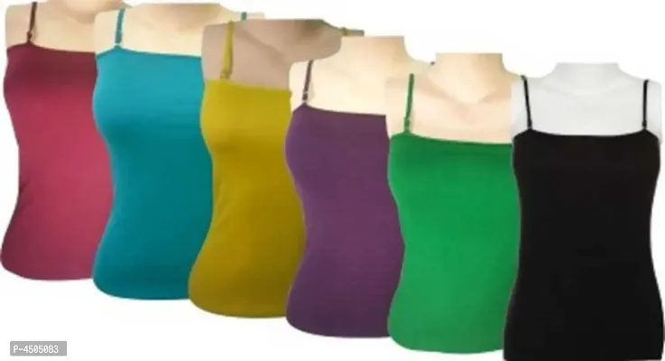 women multicolour camisole pack of 6-thumb0