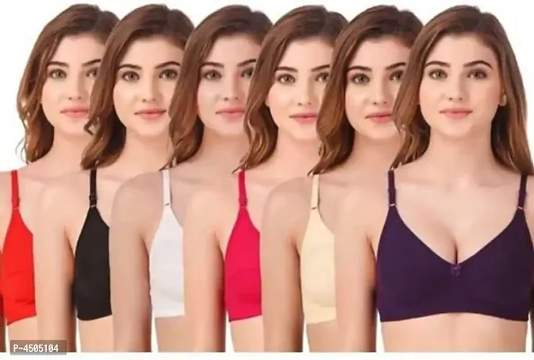 women full coverage multicolour non padded bras pack of 6