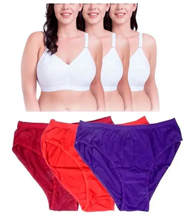 Women's Bras Panty Set(Set Of 3)