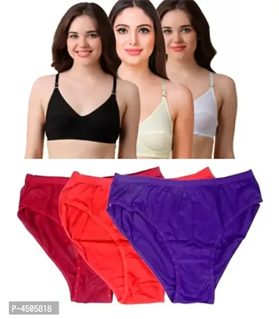 women bra and brief combo pack of 6
