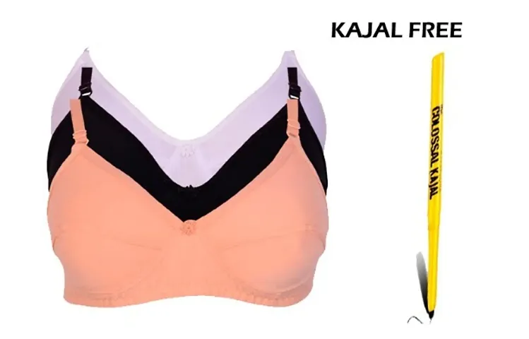 women's best quality bra with free kajal pack of 3