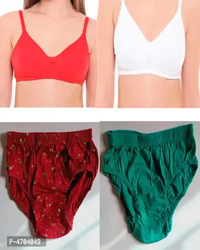 women bra and brief combo pack of 4
