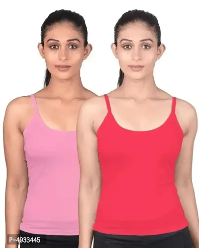 Women Fancy Solid Camisole Combo pack of 2