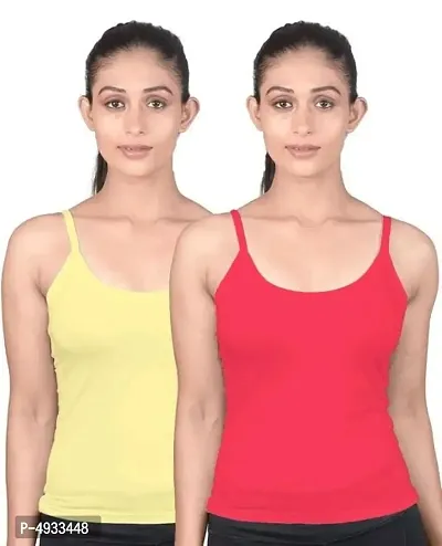 Women Fancy Solid Camisole Combo pack of 2