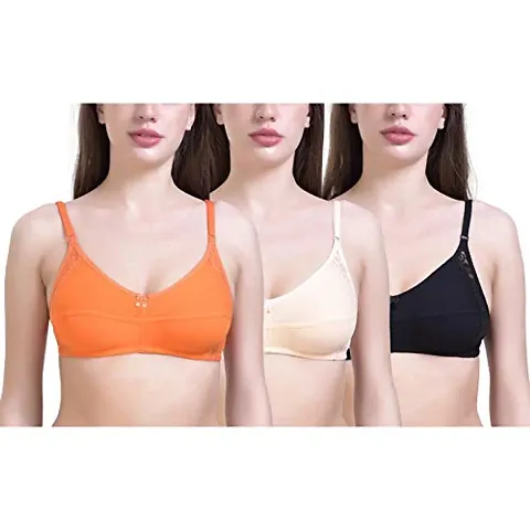 Women Spandex Light Padded Bra Pack of 3