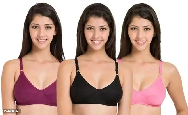 Buy INDOWEST Fashion Seamless Cotton Non Padded Bra, SMS Molded