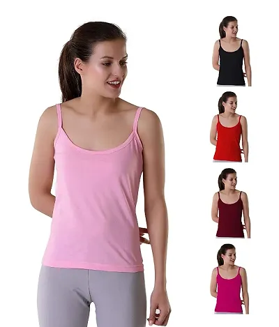 Solid Regular wear Camisole Combo of 5