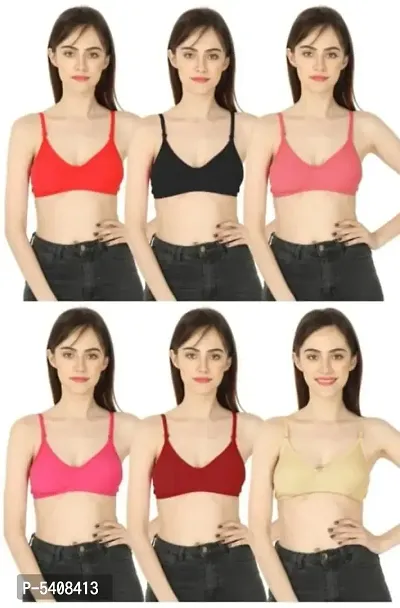 women solid trupti bra pack of 6