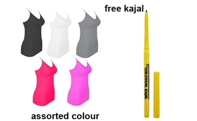 Trendy Solid Camisole Combo with Free Kajal
