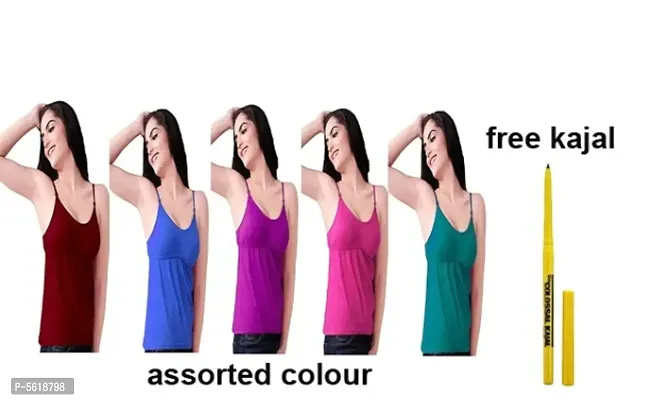 women fancy bra cum camisole with free gift pack of 5