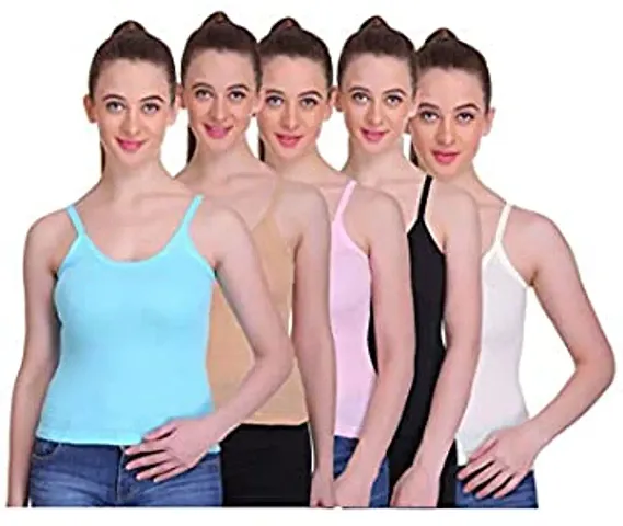 Comfy Cotton Solid Camisole Pack of 5
