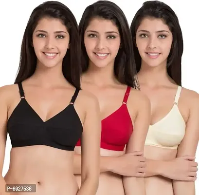 Buy Women Cotton Spandex Full coverage bra pack of 3 Online In India At  Discounted Prices