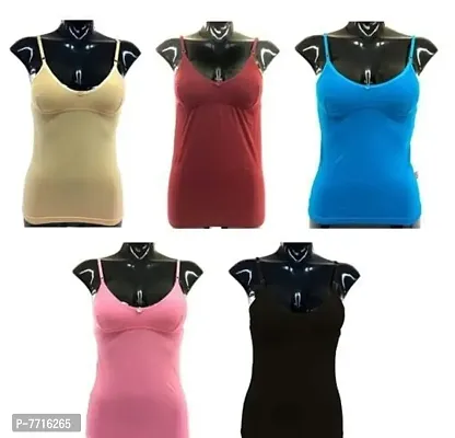 women cotton multicolour solid adjustable bra slips pack of 5