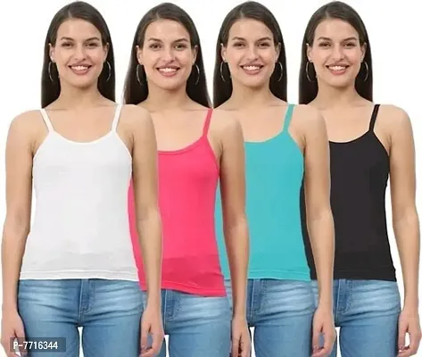 Attractive Teenager Girls Camisole Slips Pack Of 4-thumb0
