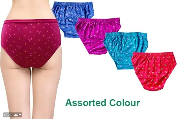 Trendy Women Fancy cotton hipster multicolour printed panty combo brief pack of 4