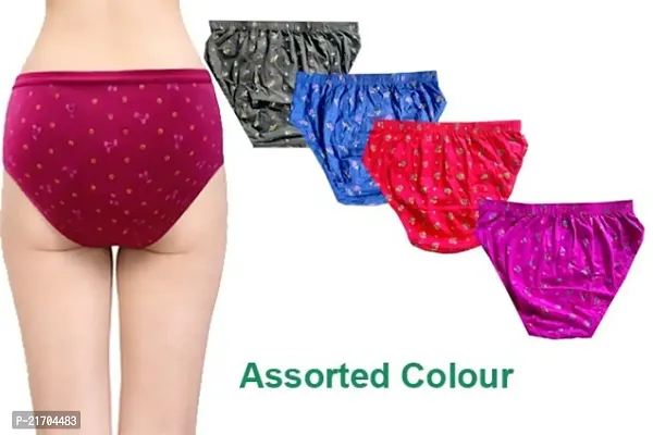 Trendy Women Fancy cotton hipster multicolour printed panty combo brief pack of 4