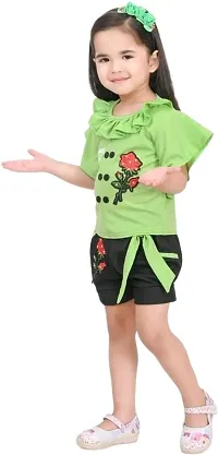 Fabulous  Green Top With Bottom Set For Girls-thumb2