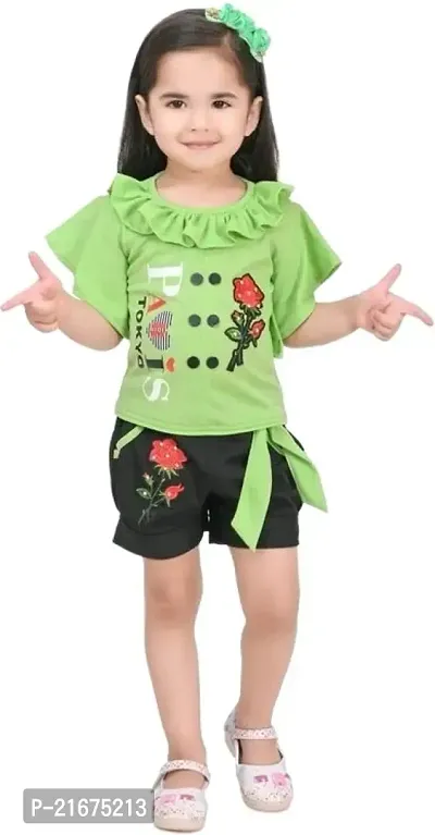 Fabulous  Green Top With Bottom Set For Girls-thumb0