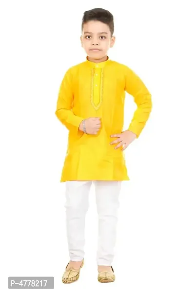 Fashion Garments Kids Ethnic Wear Kurta Pajama For Boys (YELLOW)