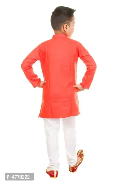 FASHION GARMENTS COMFORTABLE PRETTY Kids Ethnic Wear Kurta Pajama For Boys (RED)-thumb2