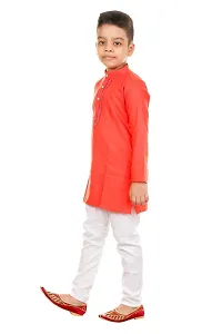 FASHION GARMENTS COMFORTABLE PRETTY Kids Ethnic Wear Kurta Pajama For Boys (RED)-thumb2