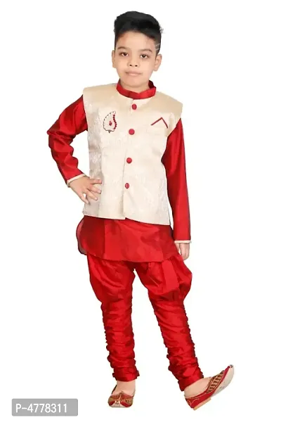FASHION GARMENTS PRETTY COMFORTABLE Kids Silk-Cotton Blend Modi Jacket(modi-mrn)-thumb0