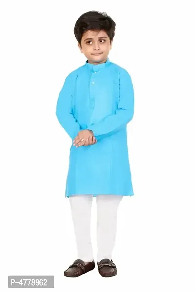 Fashion Garments Cotton Kurta Pajama Set for Boys Kids (BLUE)-thumb0