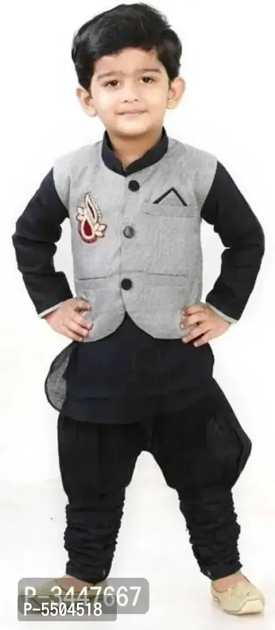 stylish kids jacket kurta set-thumb0