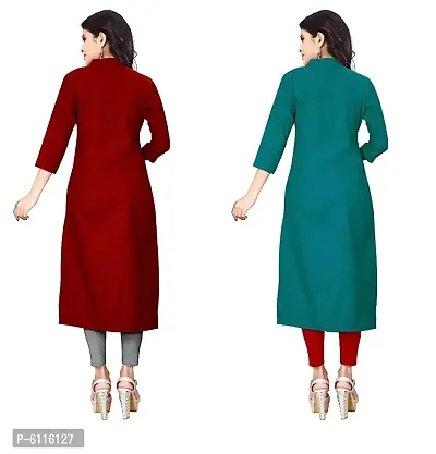 FANCY RAYON A-LINE STRAIGHT  MAROON and AQUA BLUE KURTA COMBO-2-thumb2