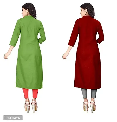 FANCY RAYON A-LINE STRAIGHT  GREEN and MAROON KURTA COMBO-2-thumb3