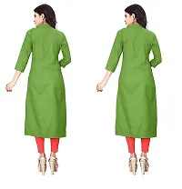 FANCY RAYON A-LINE STRAIGHT  GREEN KURTA COMBO-2-thumb2