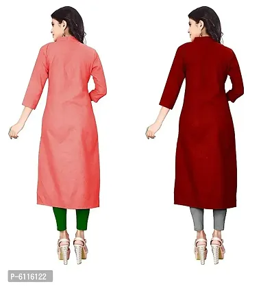 FANCY RAYON A-LINE STRAIGHT PINK and MAROON KURTA COMBO-2-thumb2