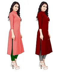 FANCY RAYON A-LINE STRAIGHT PINK and MAROON KURTA COMBO-2-thumb2