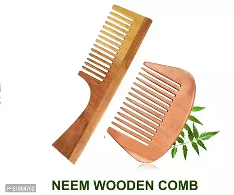 Kacchi Neem Comb, Wooden Comb | Hair Growth, Hairfall, Dandruff Control | Hair Straightening, Frizz Control | Comb For Men, Women | Treated With Neem Oil, And 17 Herbs.05
