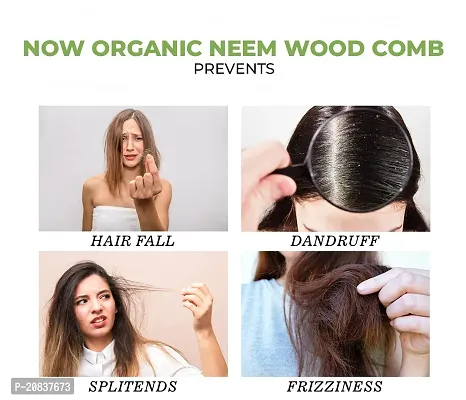 Organic Neem Wood Comb Natural Eco Friendly Anti-Bacterial comb-FLP- 55-thumb4