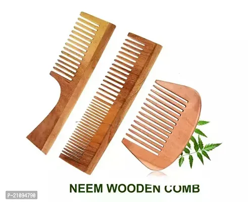 Kacchi Neem Comb, Wooden Comb | Hair Growth, Hairfall, Dandruff Control | Hair Straightening, Frizz Control | Comb For Men, Women | Treated With Neem Oil, And 17 Herbs-01