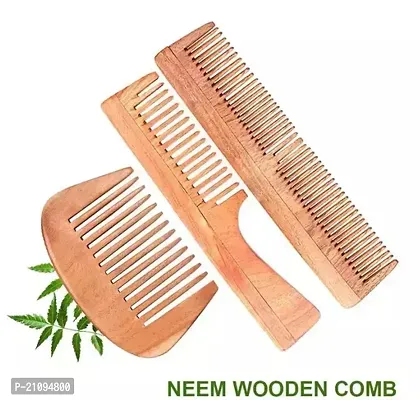 Kacchi Neem Comb, Wooden Comb | Hair Growth, Hairfall, Dandruff Control | Hair Straightening, Frizz Control | Comb For Men, Women | Treated With Neem Oil, And 17 Herbs.03