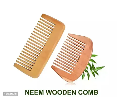 Kacchi Neem Comb, Wooden Comb | Hair Growth, Hairfall, Dandruff Control | Hair Straightening, Frizz Control | Comb For Men, Women | Treated With Neem Oil, And 17 Herbs.03-thumb0