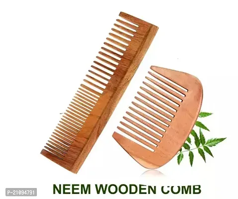 Kacchi Neem Comb, Wooden Comb | Hair Growth, Hairfall, Dandruff Control | Hair Straightening, Frizz Control | Comb For Men, Women | Treated With Neem Oil, And 17 Herbs.04-thumb0