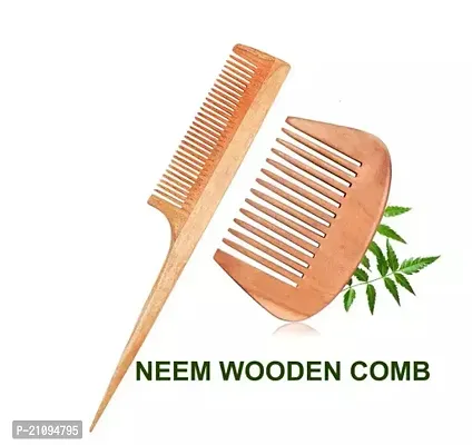 Kacchi Neem Comb, Wooden Comb | Hair Growth, Hairfall, Dandruff Control | Hair Straightening, Frizz Control | Comb For Men, Women | Treated With Neem Oil, And 17 Herbs.06