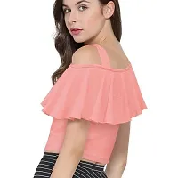 D-Butterfly Polyester One Shoulder Crop Top for Women | Stylish Knitted Short Top for Girls-XL.-thumb2