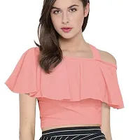 D-Butterfly Polyester One Shoulder Crop Top for Women | Stylish Knitted Short Top for Girls-XL.-thumb3