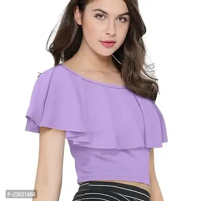 D-Butterfly Polyester One Shoulder Crop Top for Women | Stylish Knitted Short Top for Girls-Large.-thumb5