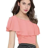D-Butterfly Polyester One Shoulder Crop Top for Women | Stylish Knitted Short Top for Girls-XL.-thumb1