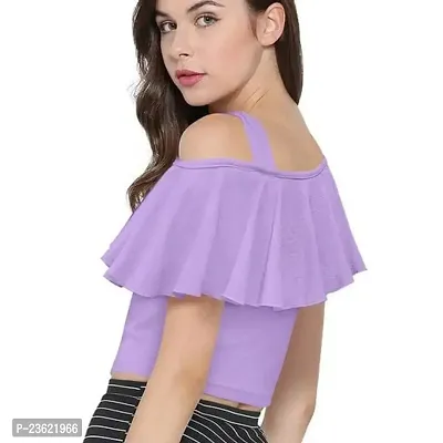 D-Butterfly Polyester One Shoulder Crop Top for Women | Stylish Knitted Short Top for Girls-Large.-thumb4