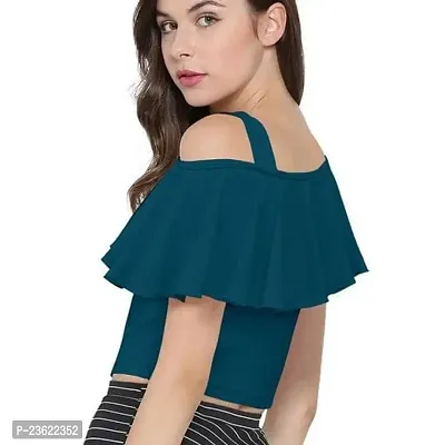 D-Butterfly Polyester One Shoulder Crop Top for Women | Stylish Knitted Short Top for Girls-XL.-thumb4